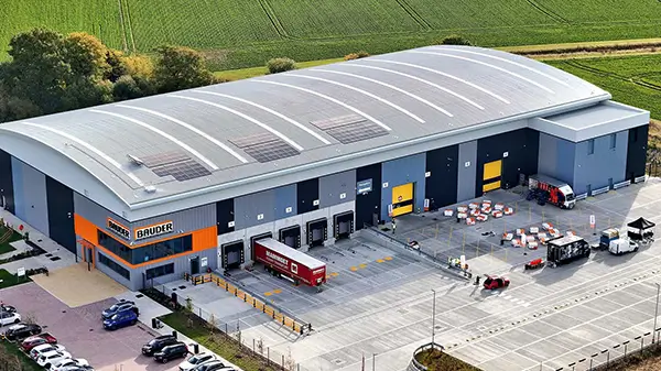 Aerial shot of the new warehouse at Gateway 14