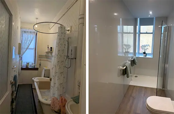 Archie's Project - the bathroom before and after