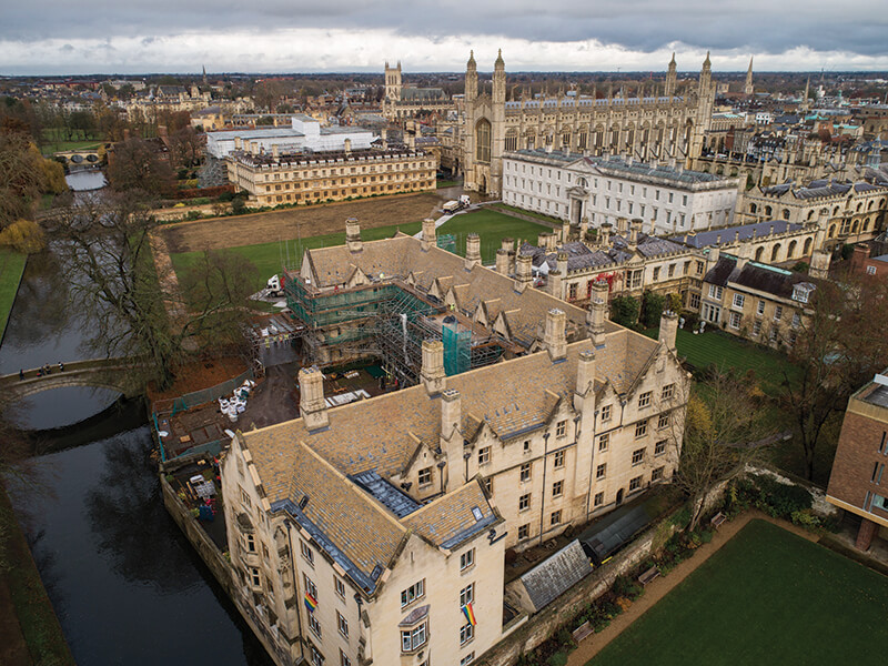 Bodley Court Kings College - re-roofed by Claude N Smith and winner of the Heritage award and 2020 Roof of the Year|