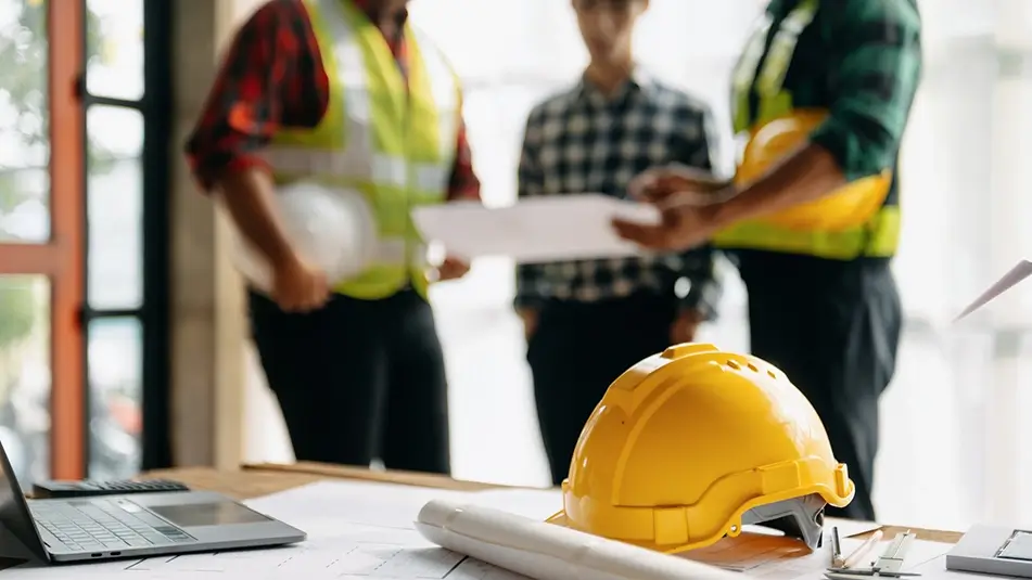 Builders on site
