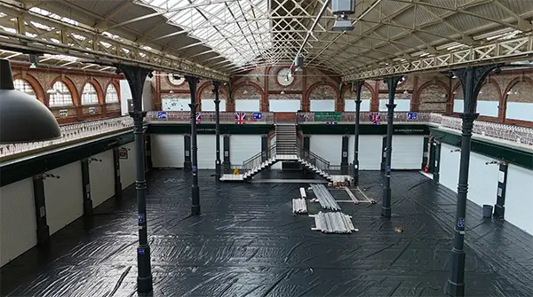 Inside Burton Market Hall