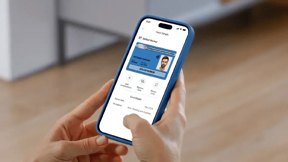 CSCS card on mobile phone