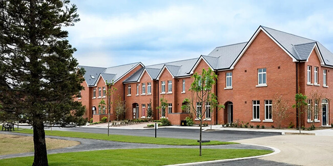 Upmarket housing development with Cedral fibre cement slate roofs