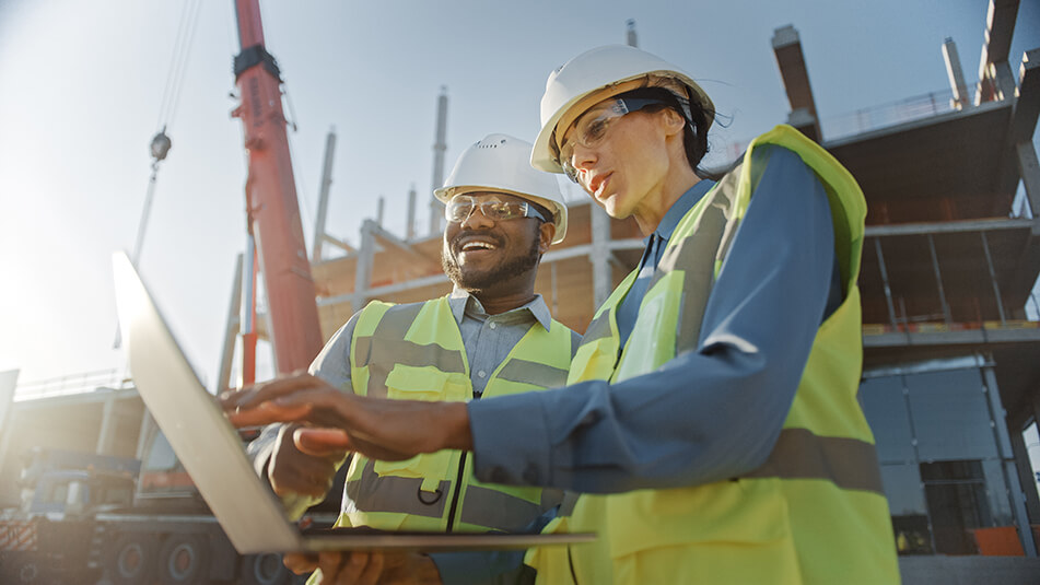 Construction workers on site