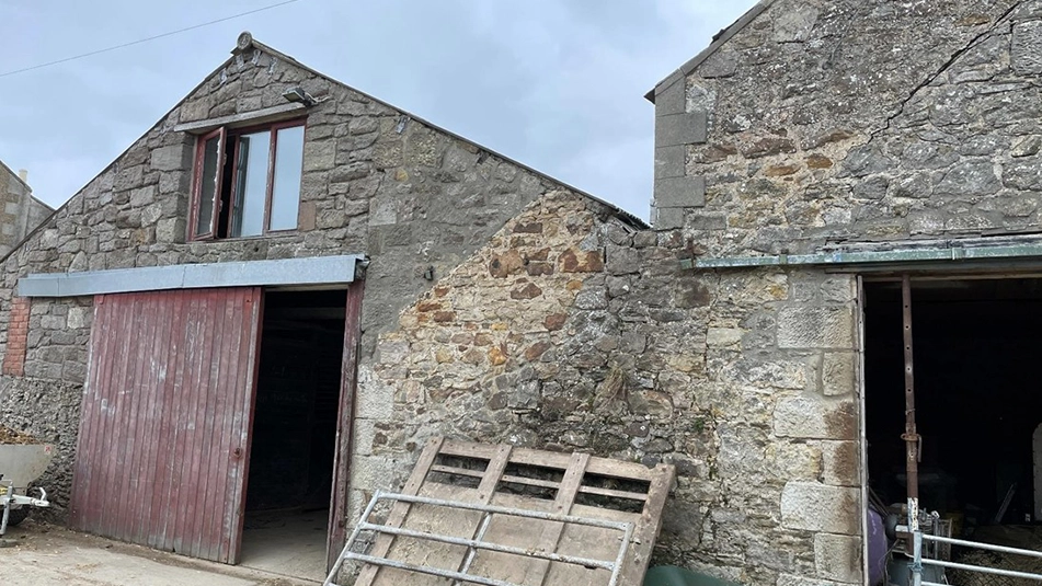 The barn where the man fell through the fragile roof