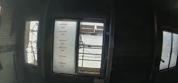 Police bodycam footage of the openings including the door in the centre which Antonio Rodrigues fell through.