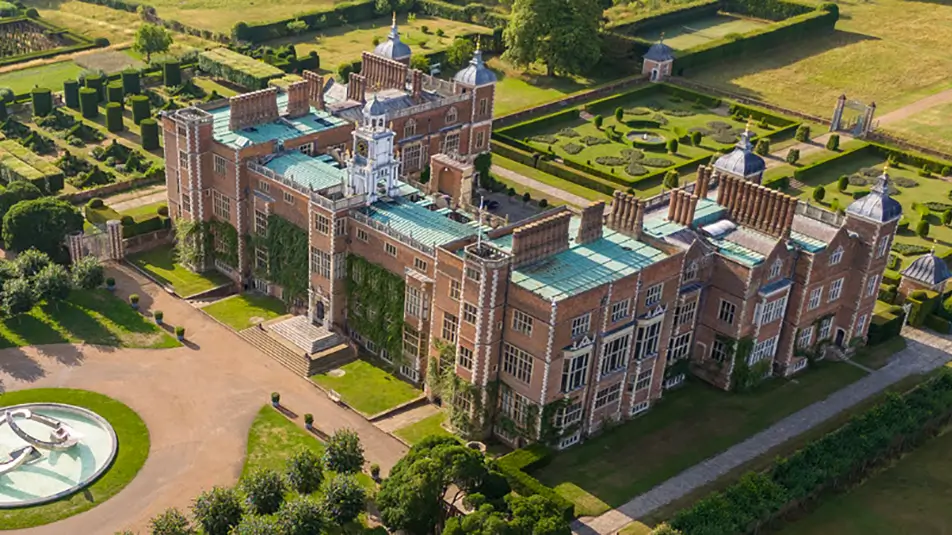 Aerial view of Hatfield House