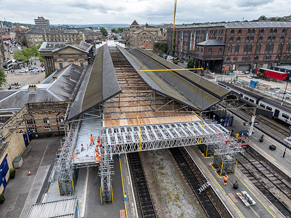Huddersfield Station roof canopy