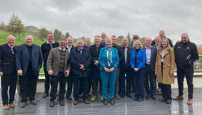 Caroline Gumble CEO of the CIOB and Kay Rose (FIoR) CEO of the IoR pictured with IoR members 