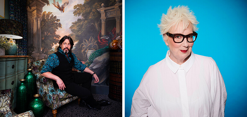 aurence Llewelyn-Bowen and Jenny Eclair who will pait the rooftop view