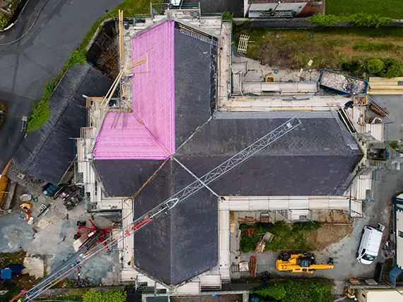 Lower Killeavy work in progress on roof