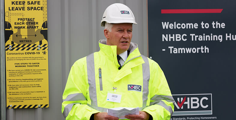 Steve Wood CEO of NHBC opening the NHBC Training Hub