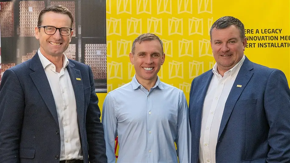 Dag Kroslid, NorDan CEO; Mike Green, RED Systems MD; Craig Greenwood, NorDan UK MD
