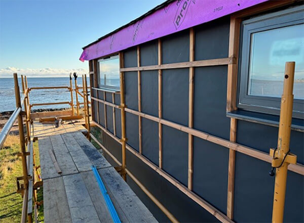 The boat house under construction 