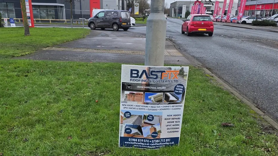 Roofer Fined £4,500 for Fly Posting in York