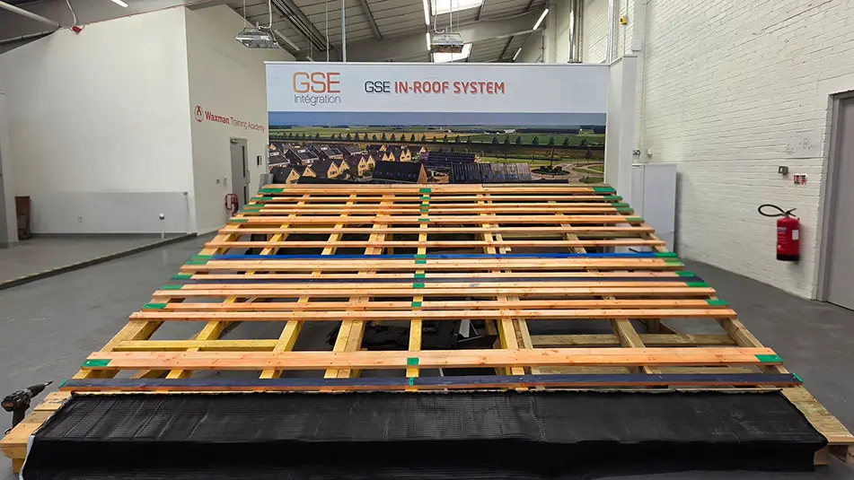The in-roof solar training rigs with SR Timber batten installed