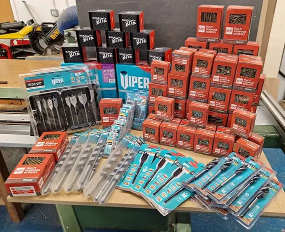 The donated Samac Fixings' accessories