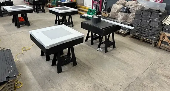 Inside the roofing training workshop