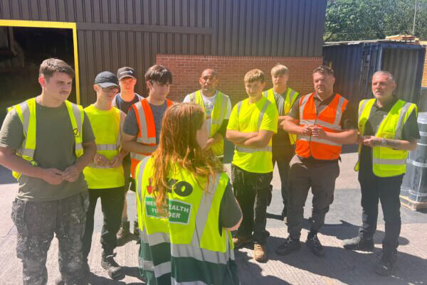 Simian waterproof membrane apprentices taking tour of IKO factory