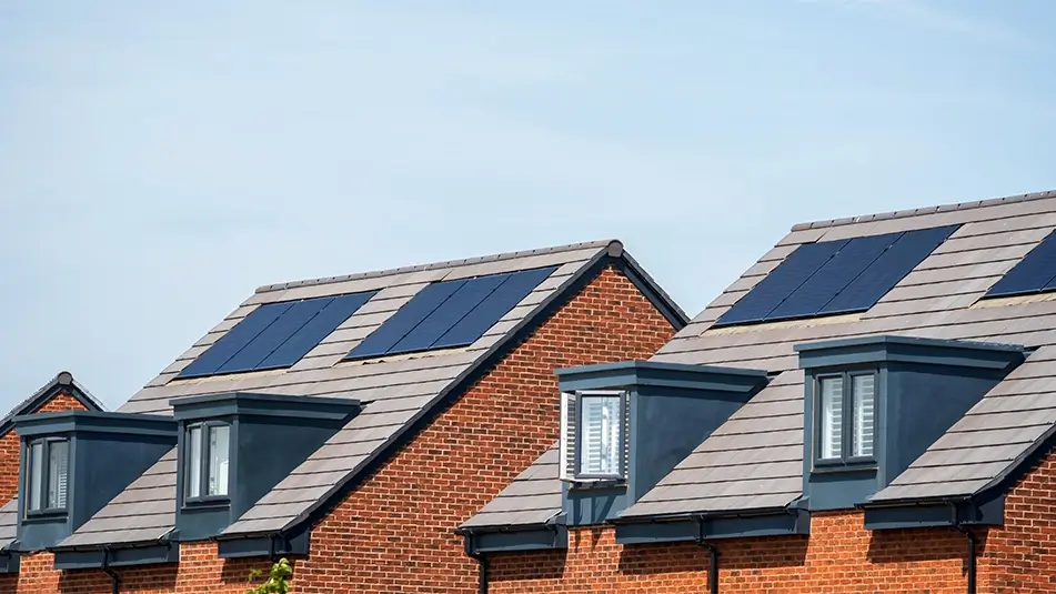 In-roof solar panels installed on residential properties