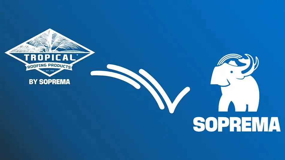 Tropical Roofing Products and SOPREMA brand logos