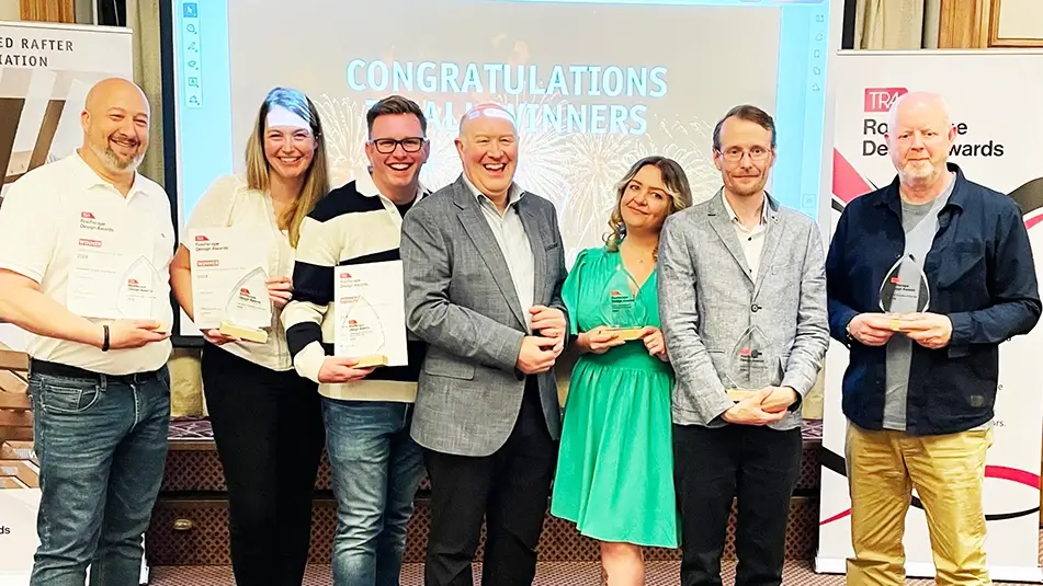 TRA Roofscape Design Awards 2026 winners at award ceremony holding their awards