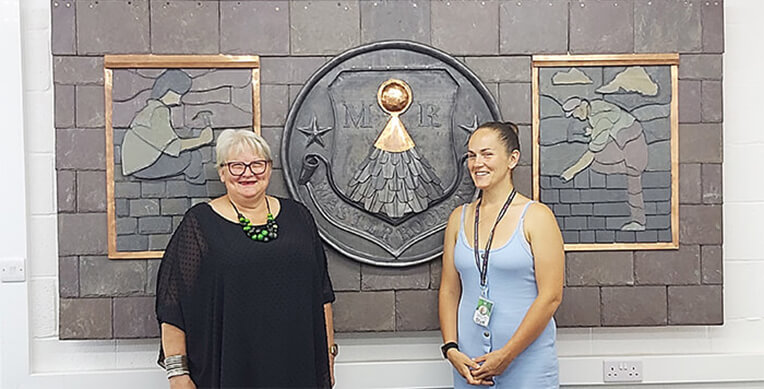 Denise Cherry and Lauren Pollitt at the Master Roofers Training Academy 