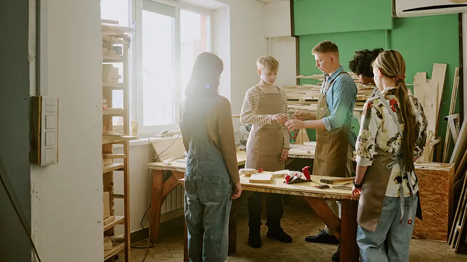 Students taking part in a vocational training session