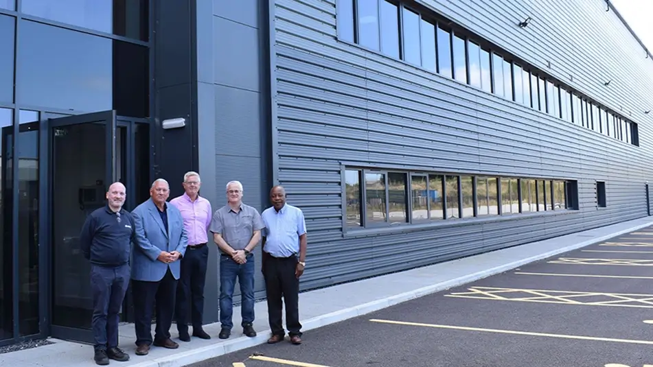 Mapei employees outside the new Burnley facility