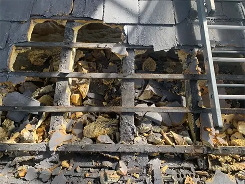 Damage to roof space caused by spray foam