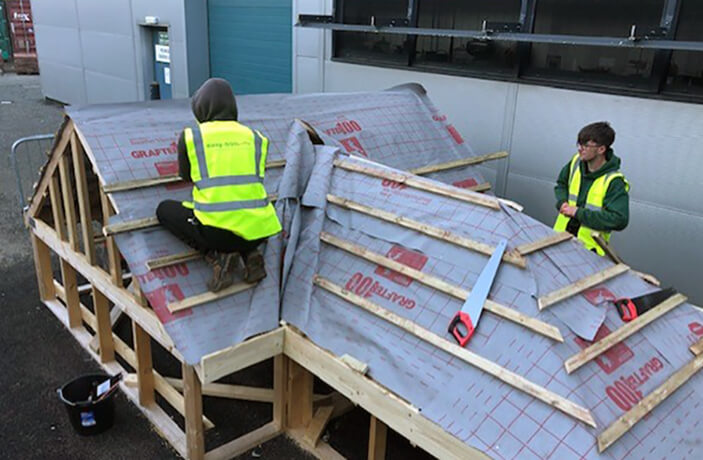 Roofing apprentices training at Derwentside College